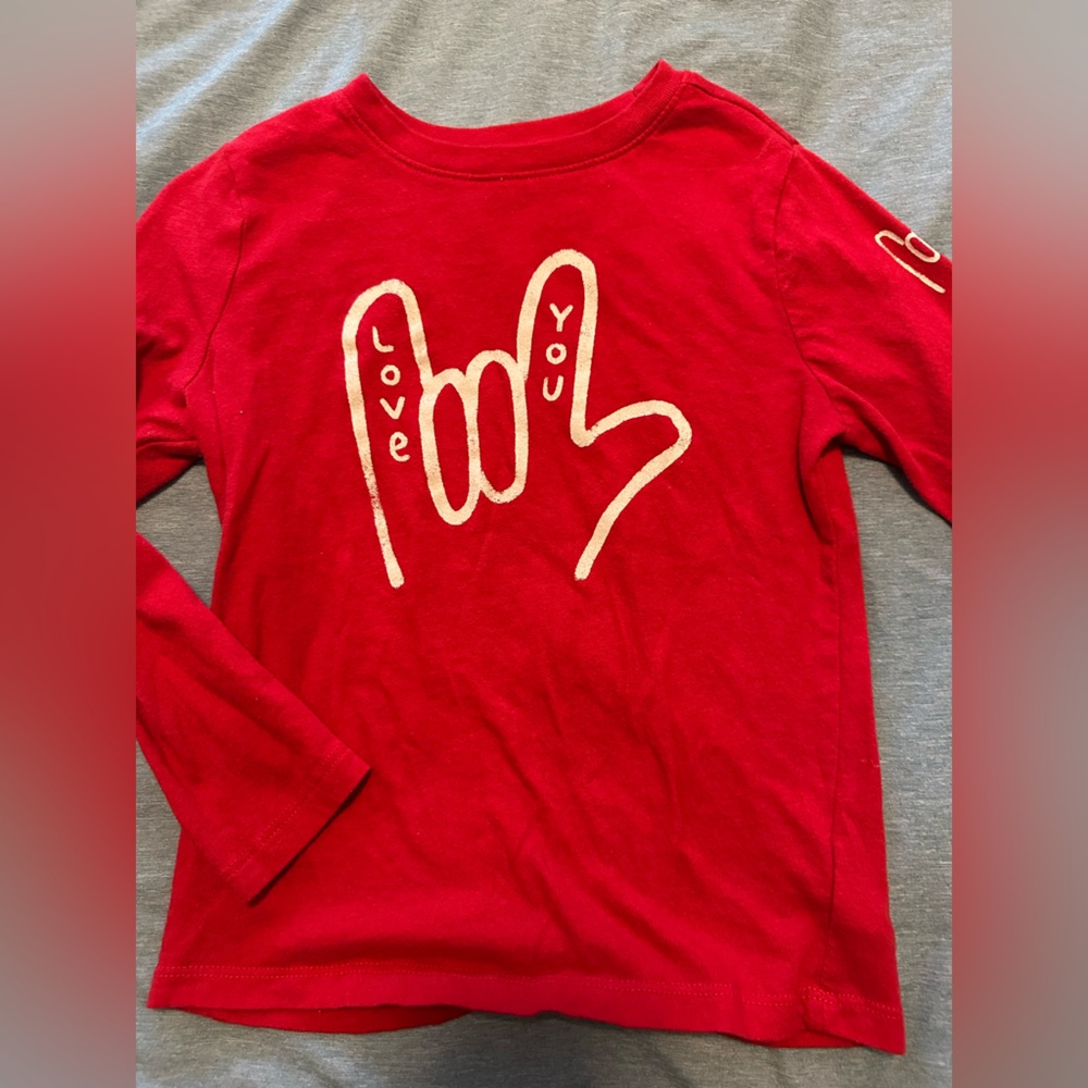 Red Kids Shirt with Graphic Design